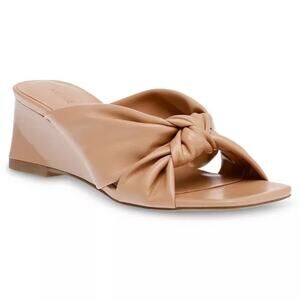 ANNE KLEIN IFLEX GARTH SLIP ON WEDGE SANDALS IN TAN NWOB WOMEN'S SIZE 8M